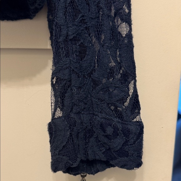 INC International Concepts Navy Lace Bomber Jacket - Picture 5 of 6